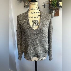 Michael Star cable‎ knit sweater v neck salt and pepper preppy shabby
